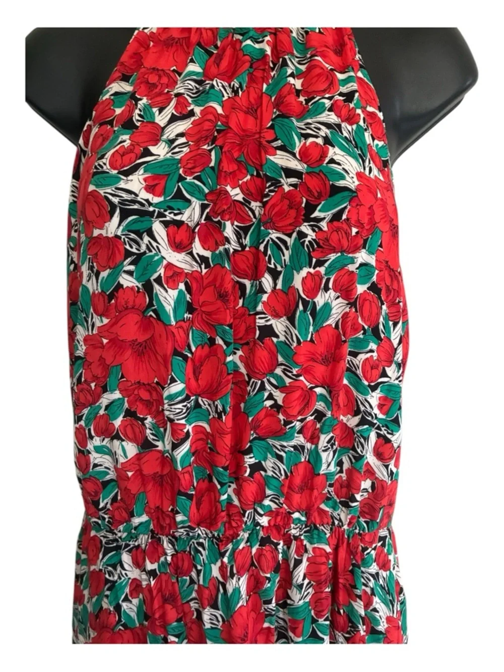 Bohochic Garden Party Red Floral Halter Maxi Summer Dress Size S/M - Picture 8 of 8